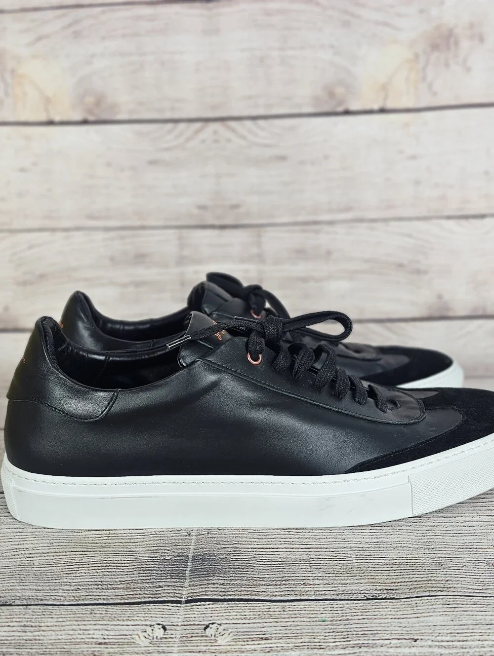 Good Man Brand Edge Lo Top Sneaker Black Vachetta Leather Italy Men's Size 18